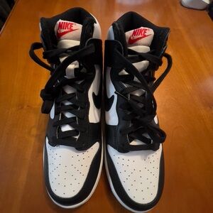 Nike unisex dunk high white/black university red